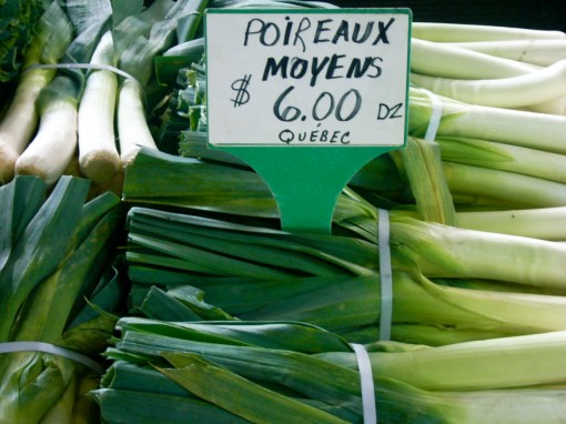 Leeks at Jean Talon Market, Montreal 