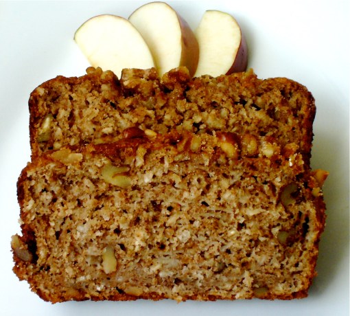 Spiced Apple Walnut Bread with apple slices